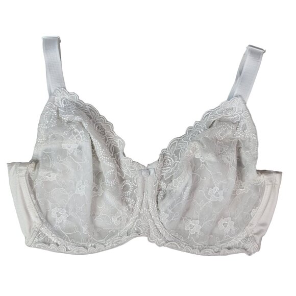 Wacoal Renaissance Rose Lace Bra White 34DD Full Coverage Underwire Adj #85720 - Picture 1 of 10